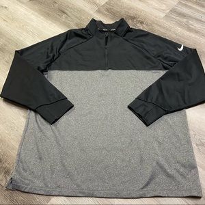 Nike Golf Mens Gray Black Quarter Zip Performance Pullover Sweatshirt Size XXL